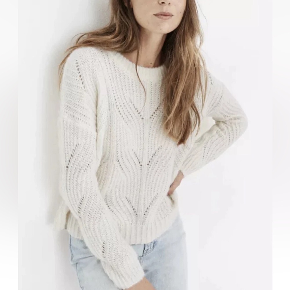 Madewell Women's Ivory Charley Knit Pullover Sweater W2052 Sz S